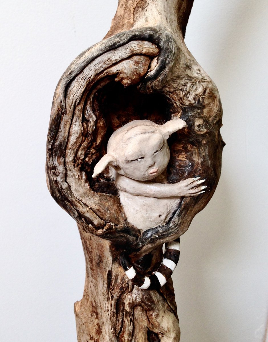 The Schlimp, ethnic sculpture in natural wood by Eleanor Gabriel