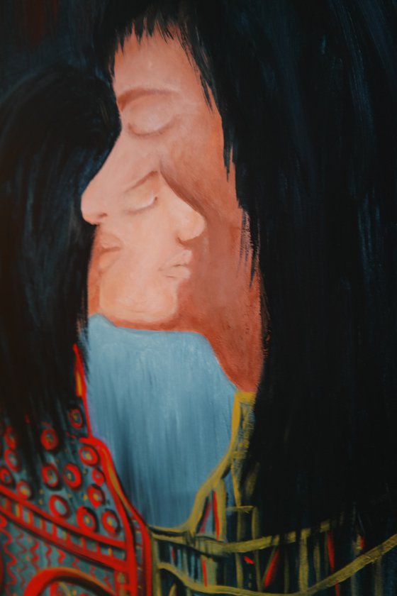 Kilometers between us  - "Kiss"   Klimt inspired painting