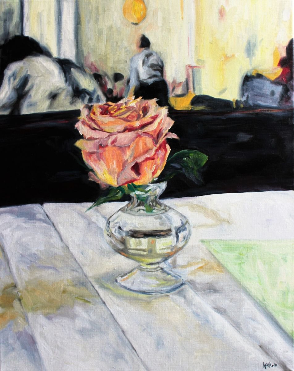 Impressionistic Still Life Oil Painting By Afekwo, 17 X 21, Ambience - Decor, Original Artwork