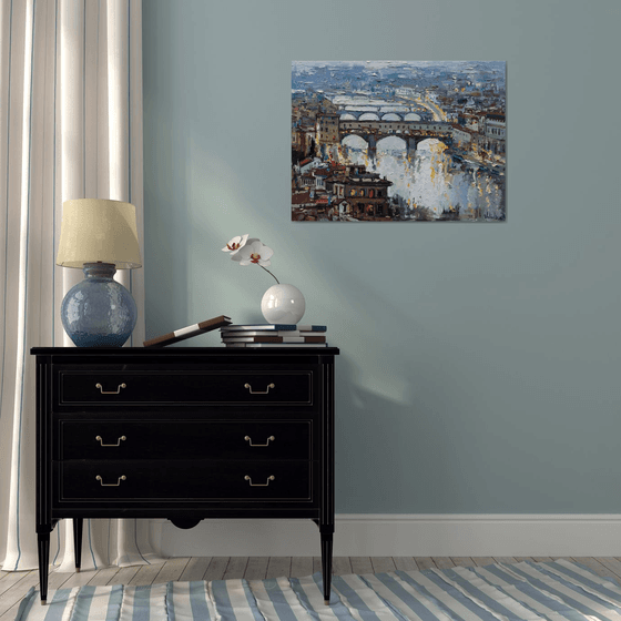 The bridges of Florence - Italy Landscape painting