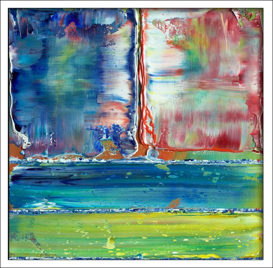 "Soulmates" - FREE USA SHIPPING - Original PMS Abstract Diptych Oil Paintings On Wood, Framed - 26" x 13"