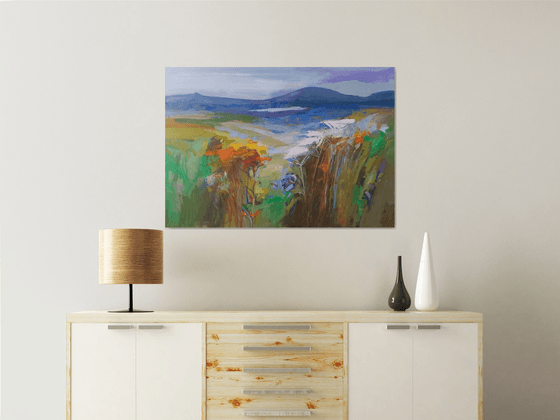 Landscape with mountains, 100 x 70 x 2 cm