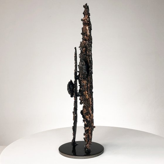 Spirit of surf 121-21 - metal abstract artwork - steel, bronze lace