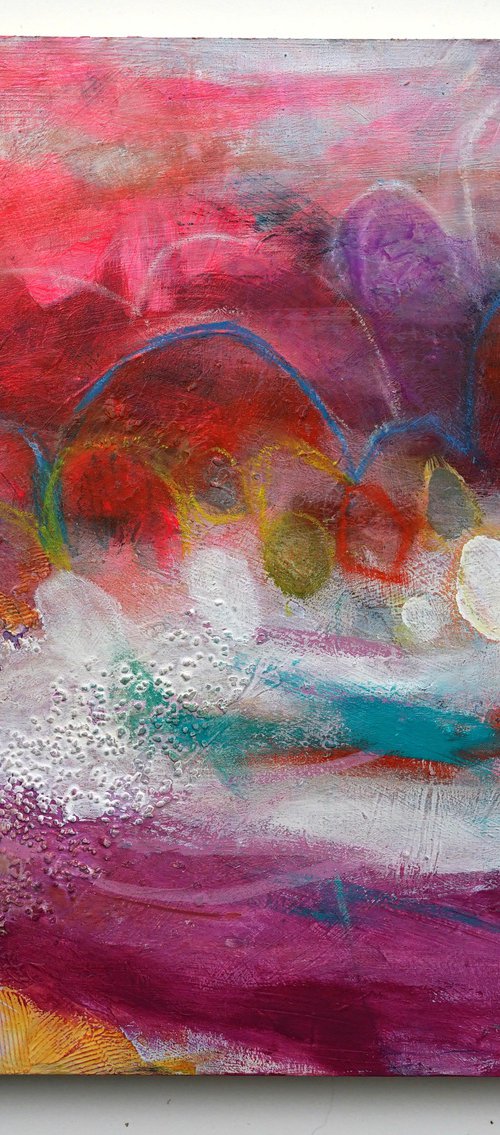 Happy Hallelujah 12x12" Cheerful Colors in an Abstract Expressionist Original Painting by Kerri McCabe