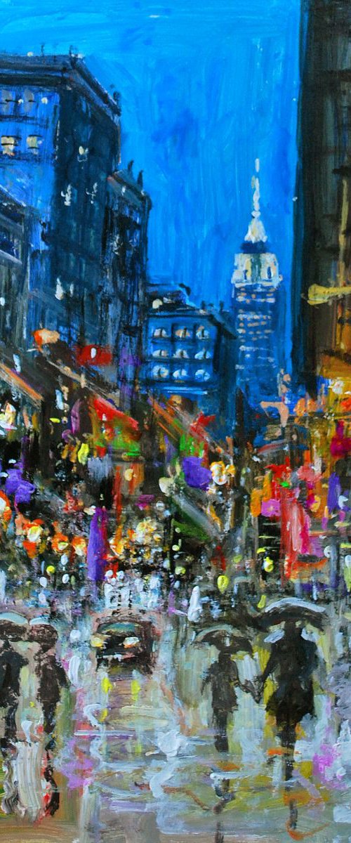 New York City in rain by Vishalandra Dakur