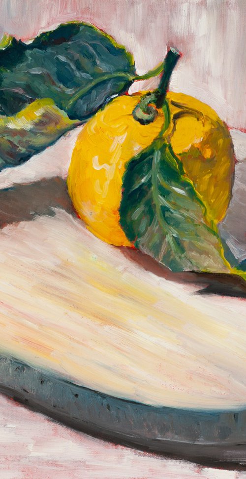 Lemon on the Board by Liudmila Pisliakova