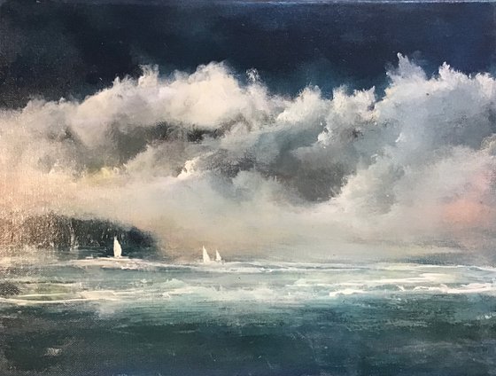 Yachts Approaching the Coast