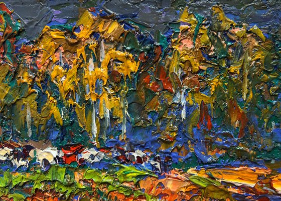Autumn yellow forest