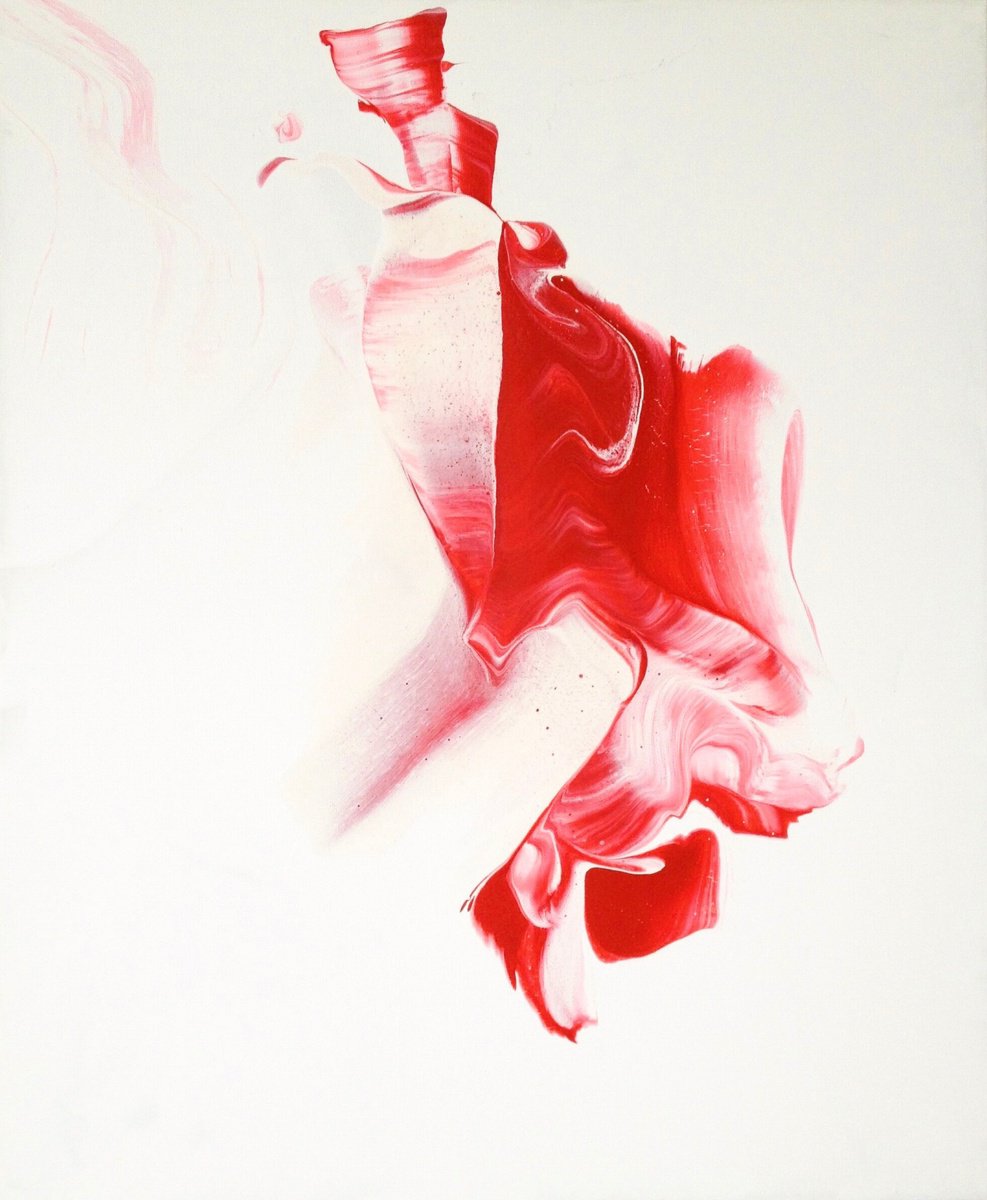 Abstract Acrylic Painting By Jean-Philippe Estebenet, 20 X 24, La Fuite De L