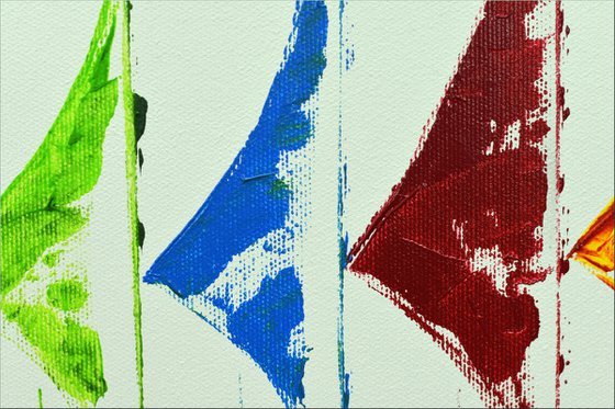 Colored Sails II - Abstract- Sailboat Painting- Acrylic Canvas Wall Art