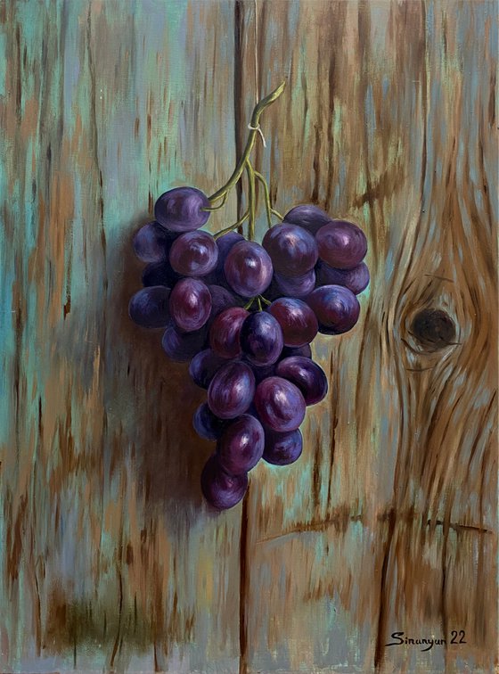 Grape Oil painting (45x35cm, oil on panel)