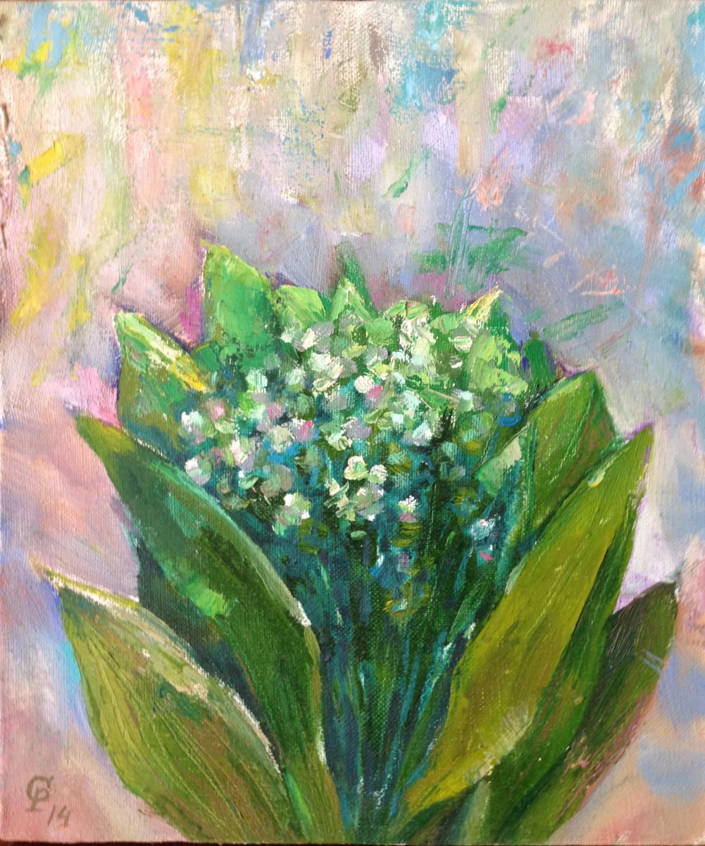 Lilies of the Valley painting by Roman Sergienko