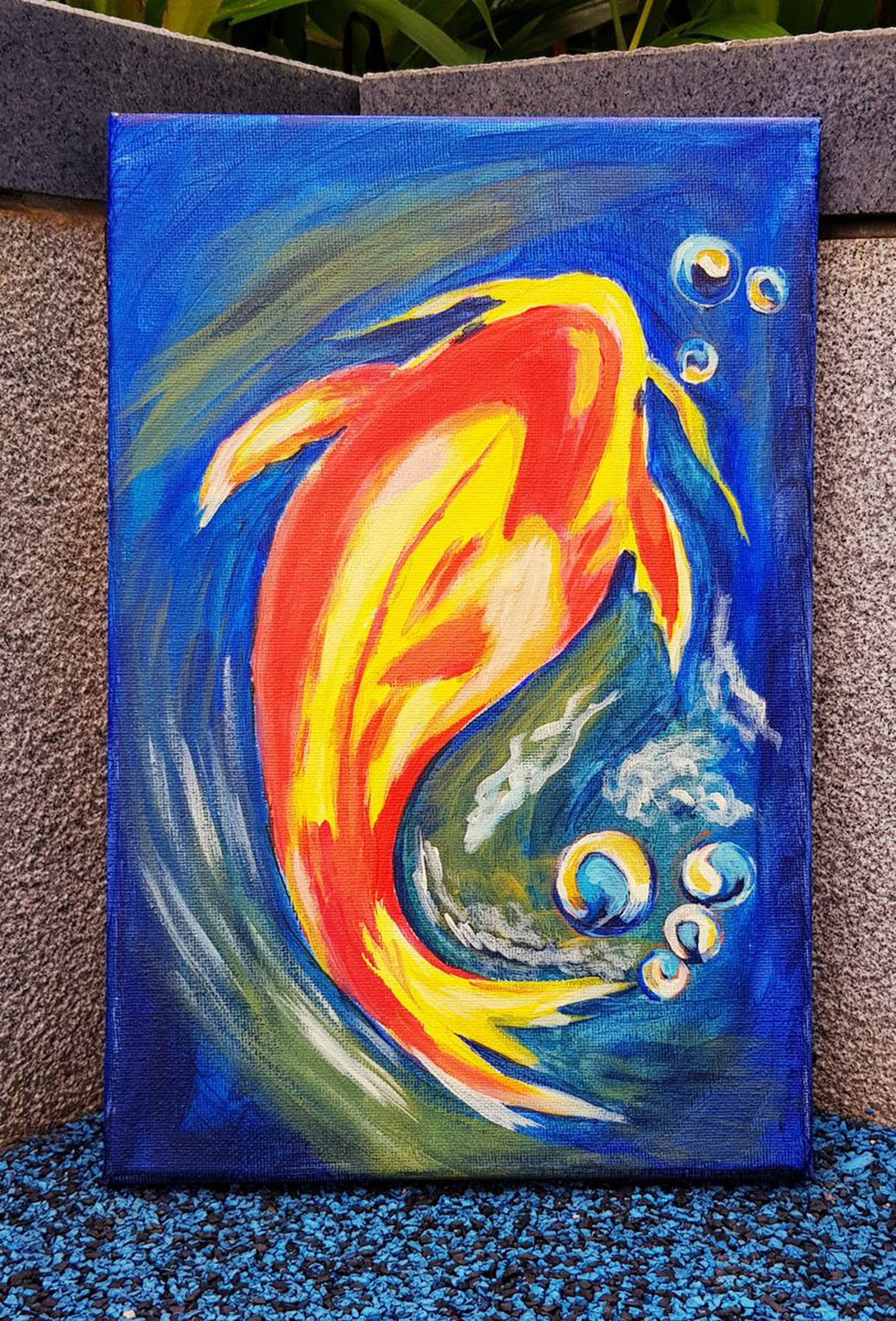 Koi Fish Acrylic Painting By Rakhi Barthwal Artfinder