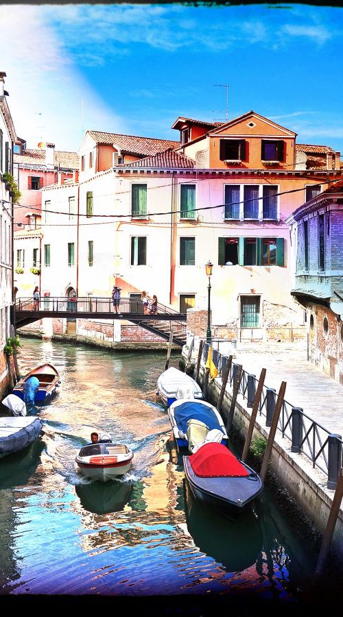 Venice in Italy - 60x80x4cm print on canvas 02448m1 READY to HANG by Kuebler