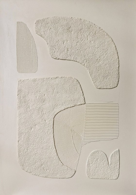"Bay 2" Beige abstract high textured