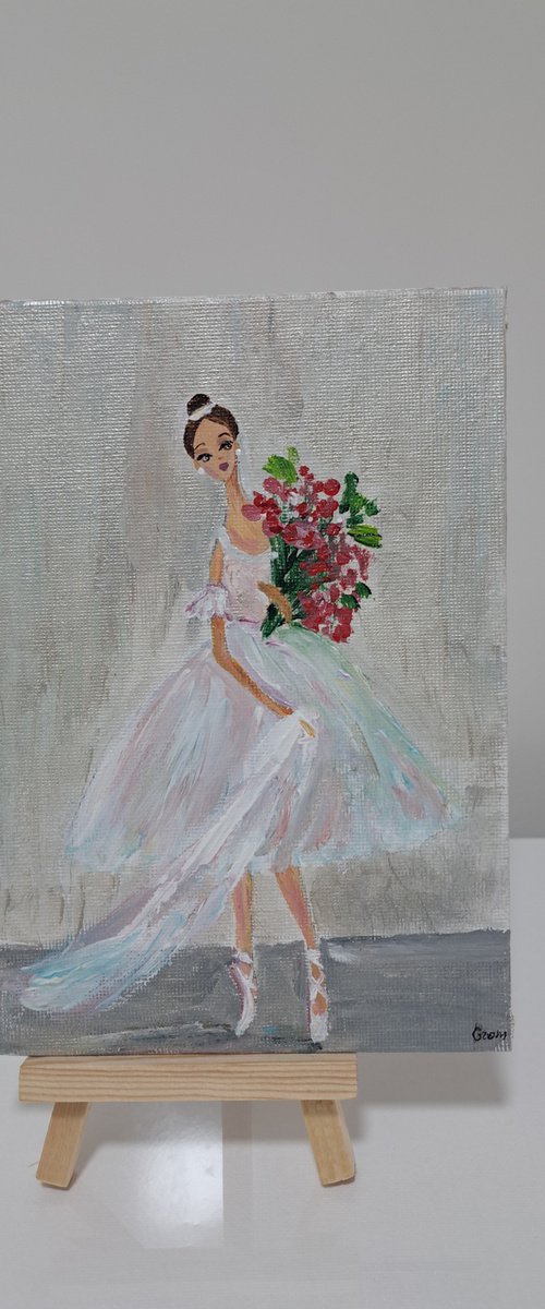 Ballerina mini painting by Oksana Fedorova