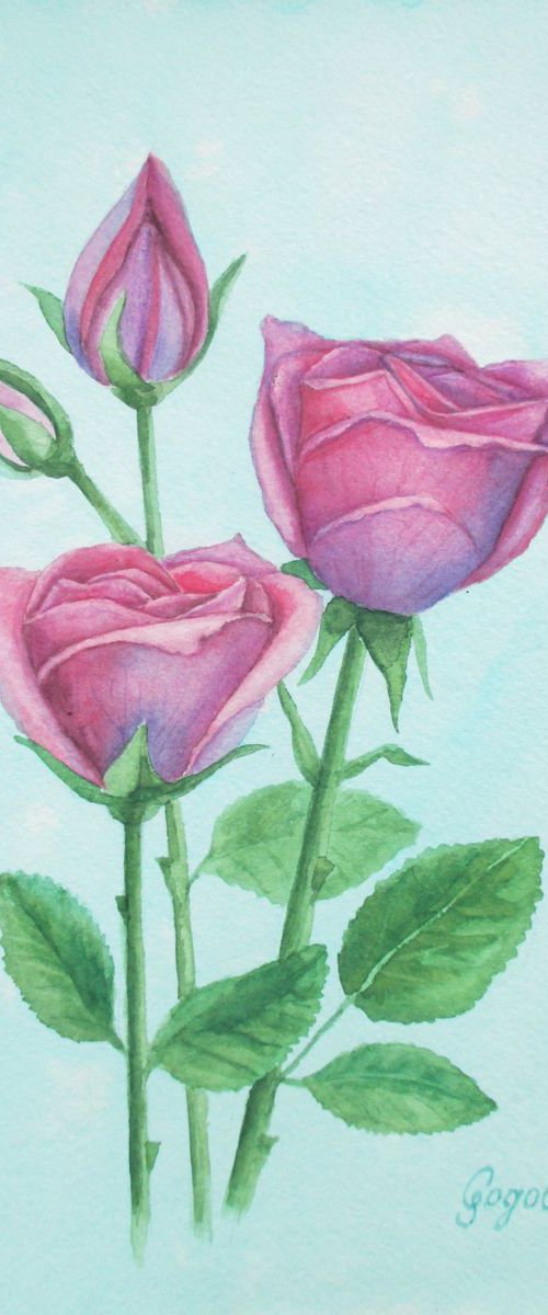 Pink roses by Julia Gogol