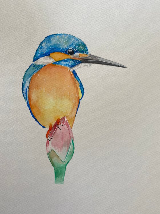 King of the river no2 watercolour painting
