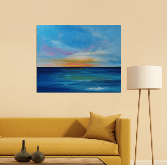 Dusk Embers - Cornish Seascape, Art, Skyscape