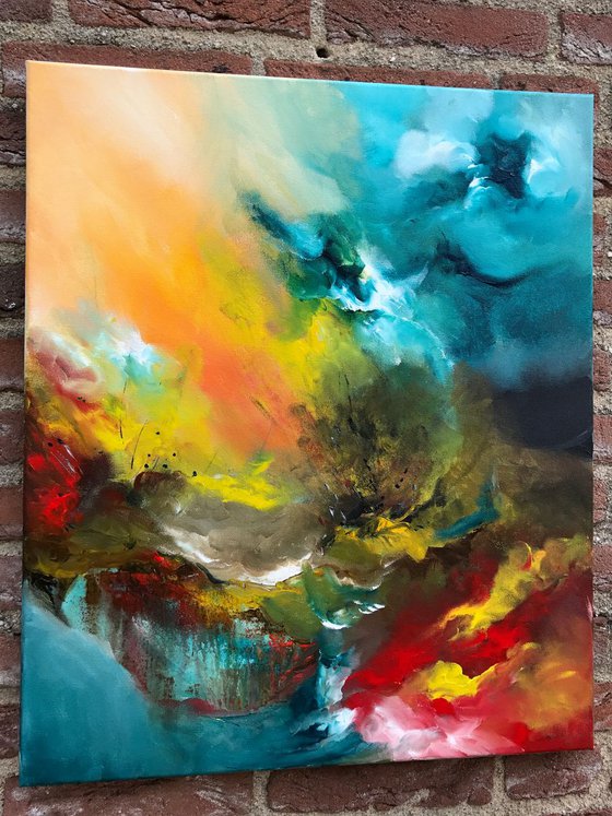 " The secret " ,  Abstract Acrylic Painting - 50x60cm