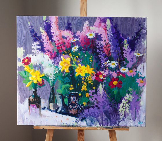 Still life with lupines