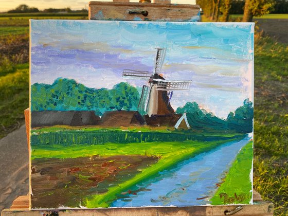 Windmill in Wachtum. Plein Air