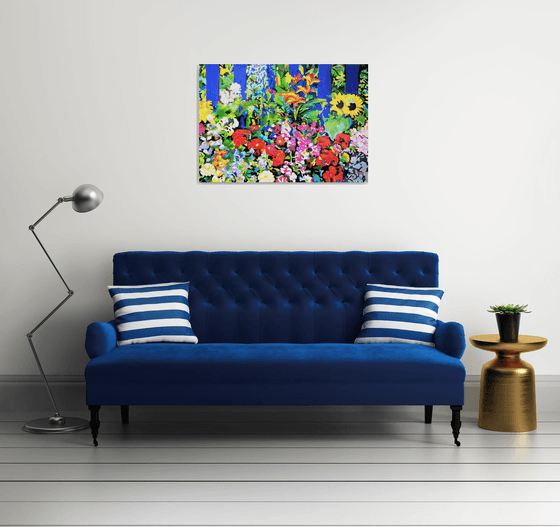 Summer Garden / 100 x 70 cm , large format painting on paper