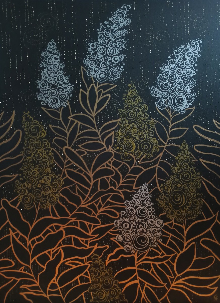 Organic Botanical Painting By Alona Vakhmistrova, 24 X 31, Spiraea Douglasii, Original Artwork