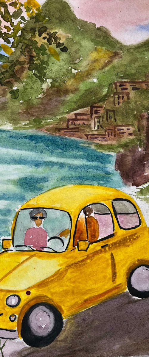 Car Amalfi coast by Halyna Kirichenko