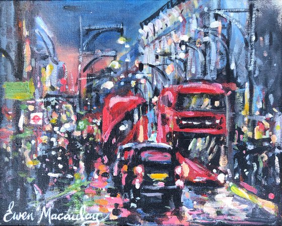 Red buses and taxis, London