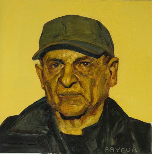 modern pop portrait of a man in yellow by Olivier Payeur