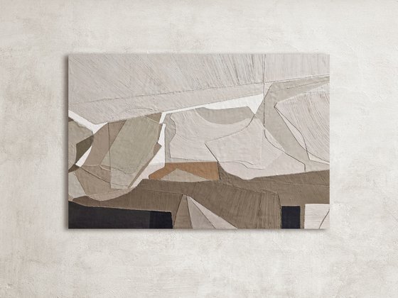 "Bella 5" Textured geometric brown art