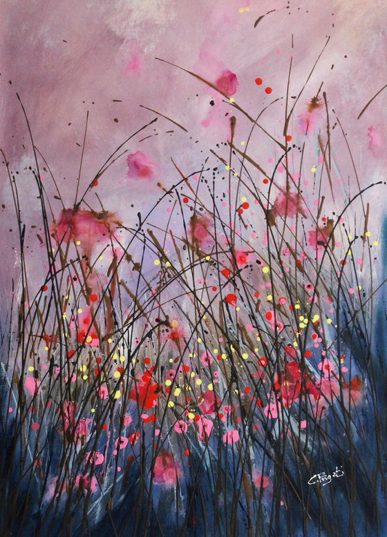 Magic Times #2 -  Original abstract floral landscape