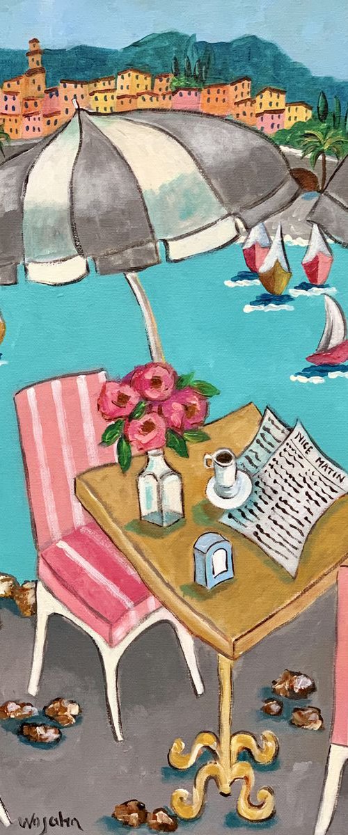 “Gray Parasols” by Holly Wojahn