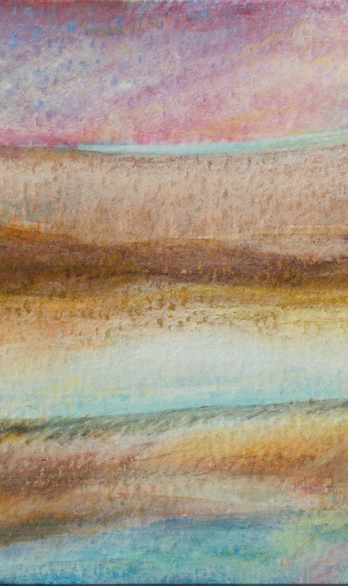 "Gentle river Loire" - abstract landscape - mixed media - Ready to frame by Fabienne Monestier