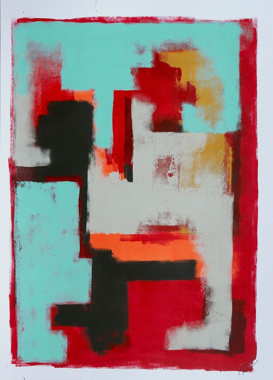 Abstract Dream -  Large Art on paper - (50cmx70cm) 33J