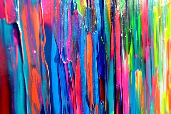 55x31.5'' Large Ready to Hang Abstract Painting - XXXL Huge Colourful Modern Abstract Big Painting, Large Colorful Painting - Ready to Hang, Hotel and Restaurant Wall Decoration, Happy Gypsy Dance