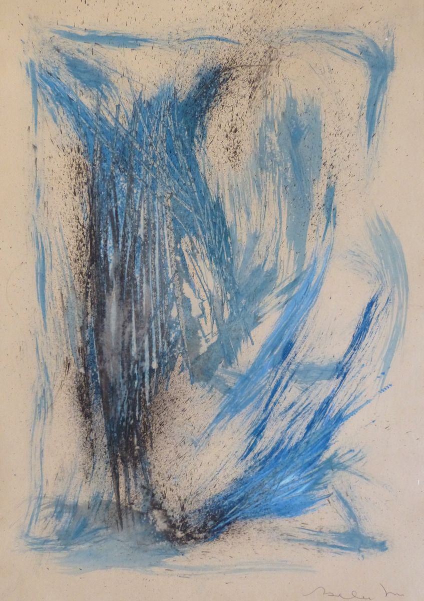 Abstract Ink Drawing By Frederic Belaubre, 17 X 23, The Wild Grass 1, 59X42 Cm, Original Artwork