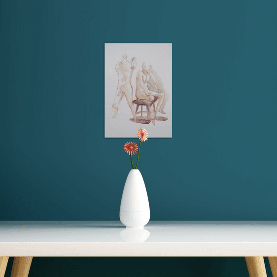 Male nude in 2 poses