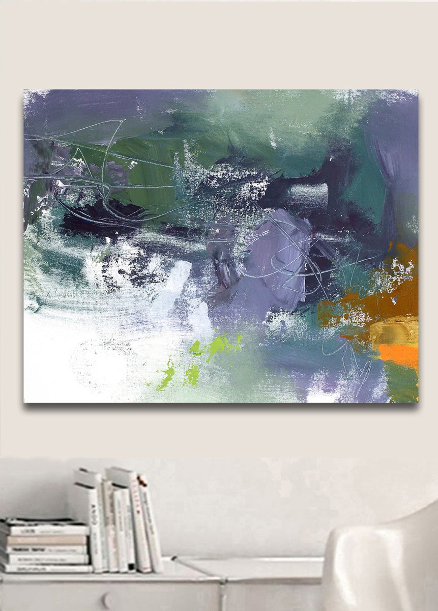 Abstract Oil Painting By Hugh Abernethy, 30 X 24, Fome (C8), Original Artwork