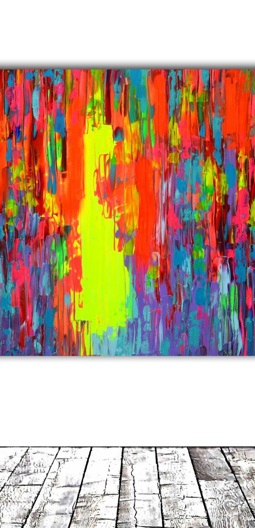 XXL Huge Colorful Textured Modern Abstract Big Painting, Large Colourful Abstract Painting - Ready to Hang, Hotel Office and Restaurant Wall Decoration by Soos Tiberiu