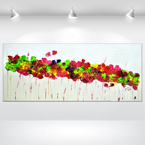 Abstract Summer - modern abstract flower painting