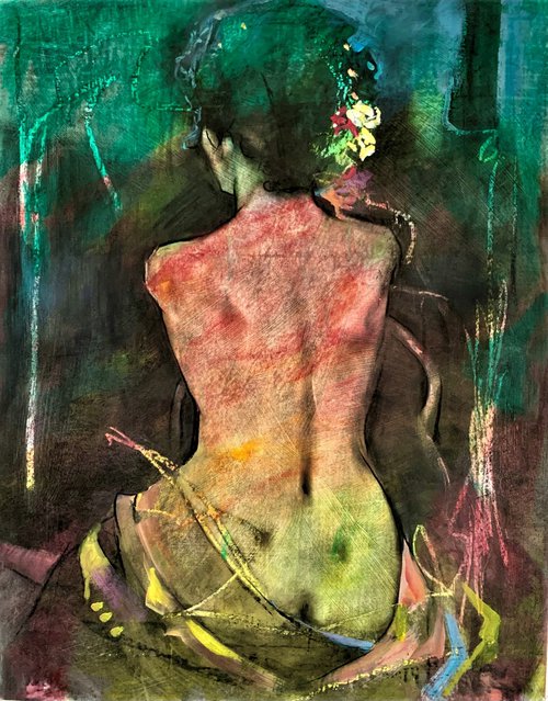 Flowers in Her Hair by Anthony Barrow BA(Hons) Fine Art