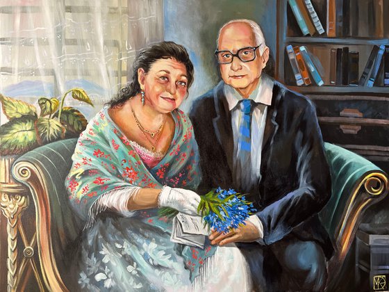 Married couple (portrait commission  from a photo)