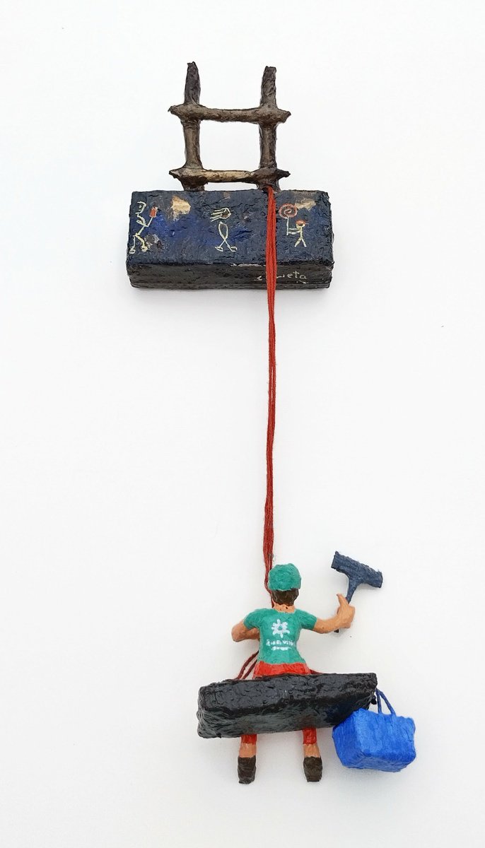 Impressionistic Portrait Sculpture By Shweta Mahajan, 3 X 11", Figure And The Cleaning Kit, Original Artwork