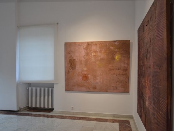 XXL large red oil painting