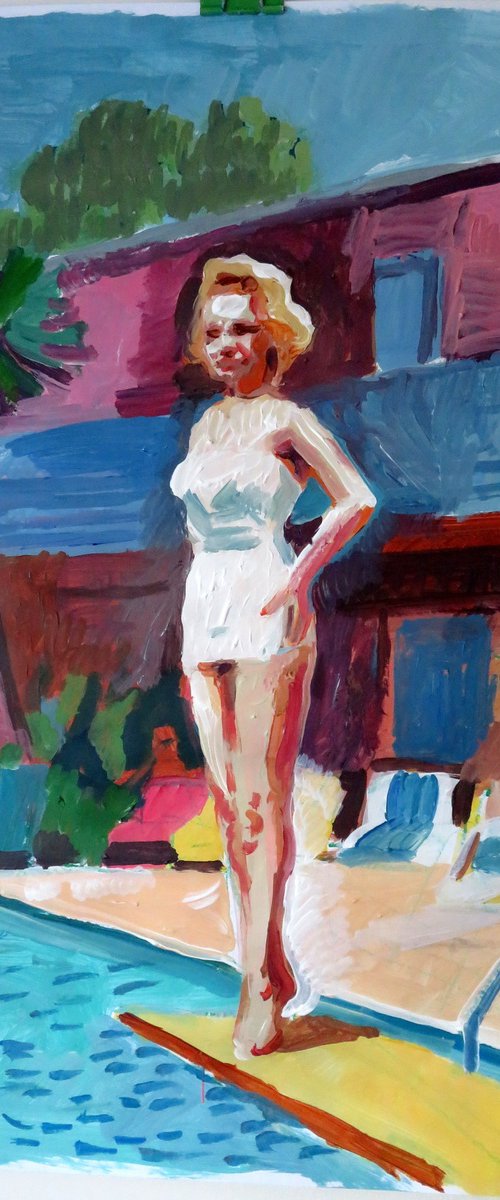 Swimming Pool with figure by Stephen Abela
