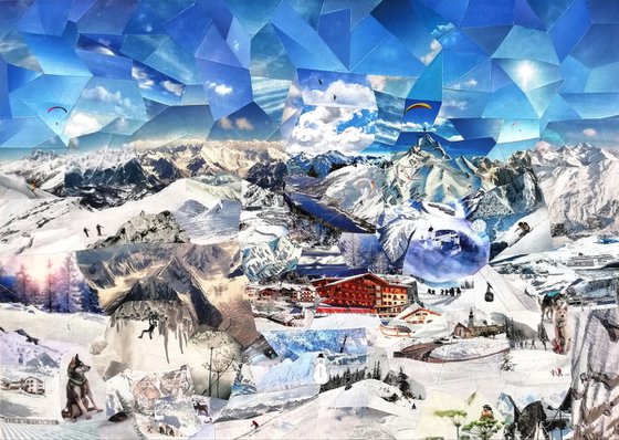 My lovely Alps – Winter Mountainscape Collage