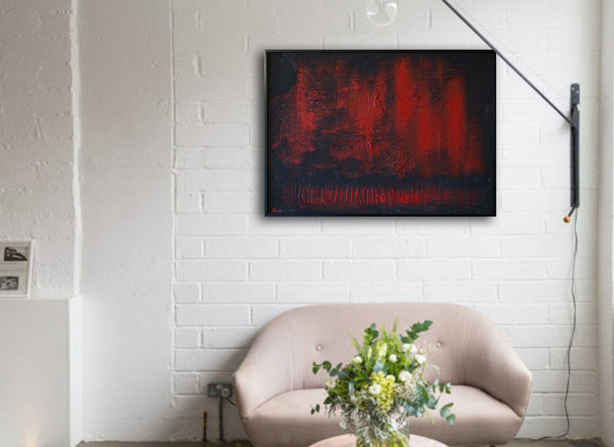 Abstract Acrylic Painting By Rumen Spasov, 28 X 20", Solid Time Of Change, Original Artwork