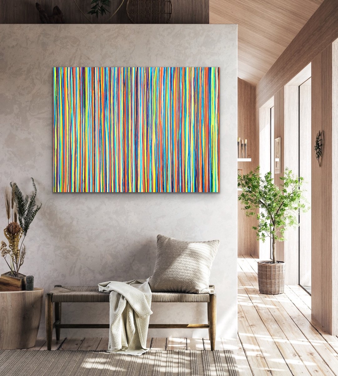 Abstract Acrylic Painting By Carla Sa Fernandes, 47 X 35, The Emotional Creation #394, Original Artwork